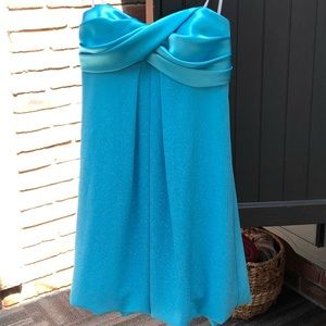 Short Strapless Formal Dress -Teal/Sparkles